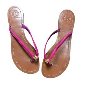Tori Burch Raspberry Pink Flip Flops